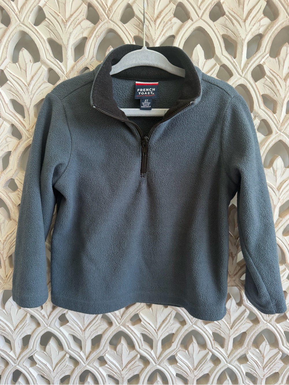 French Toast Toddler Fleece Pullover 2T Gray Quarter Zip